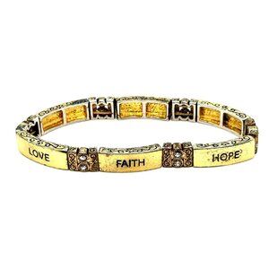 Love, Faith, Hope Stretch Bracelet